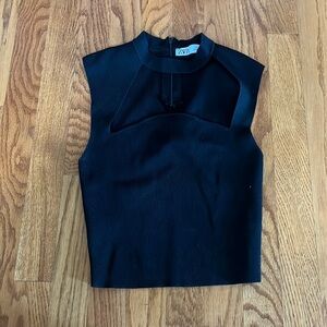 Zara Black Top with Cutout Neck